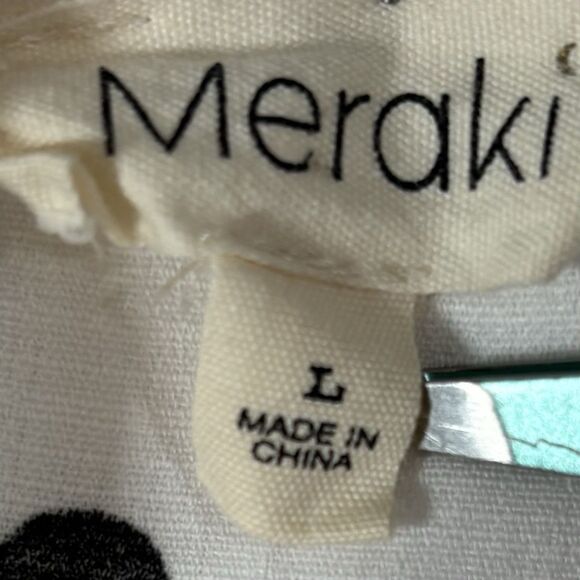 MERAKI Peplum Faux Wrap Blouse Long Sleeves White With Black Dots - Picture 10 of 11